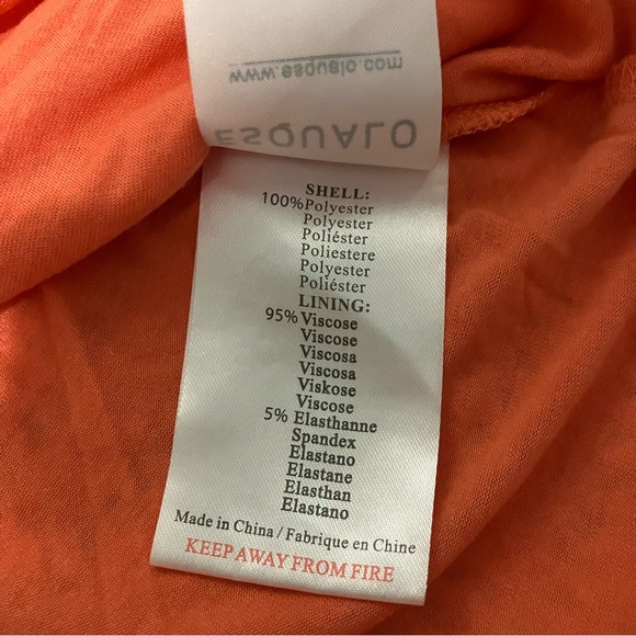 Esqualo | White lace sleeveless top with orange liner - Picture 6 of 7